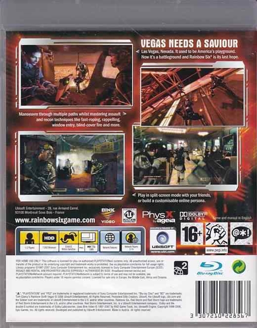 Tom Clancys Rainbow Six Vegas - PS3  (B Grade) (Genbrug)